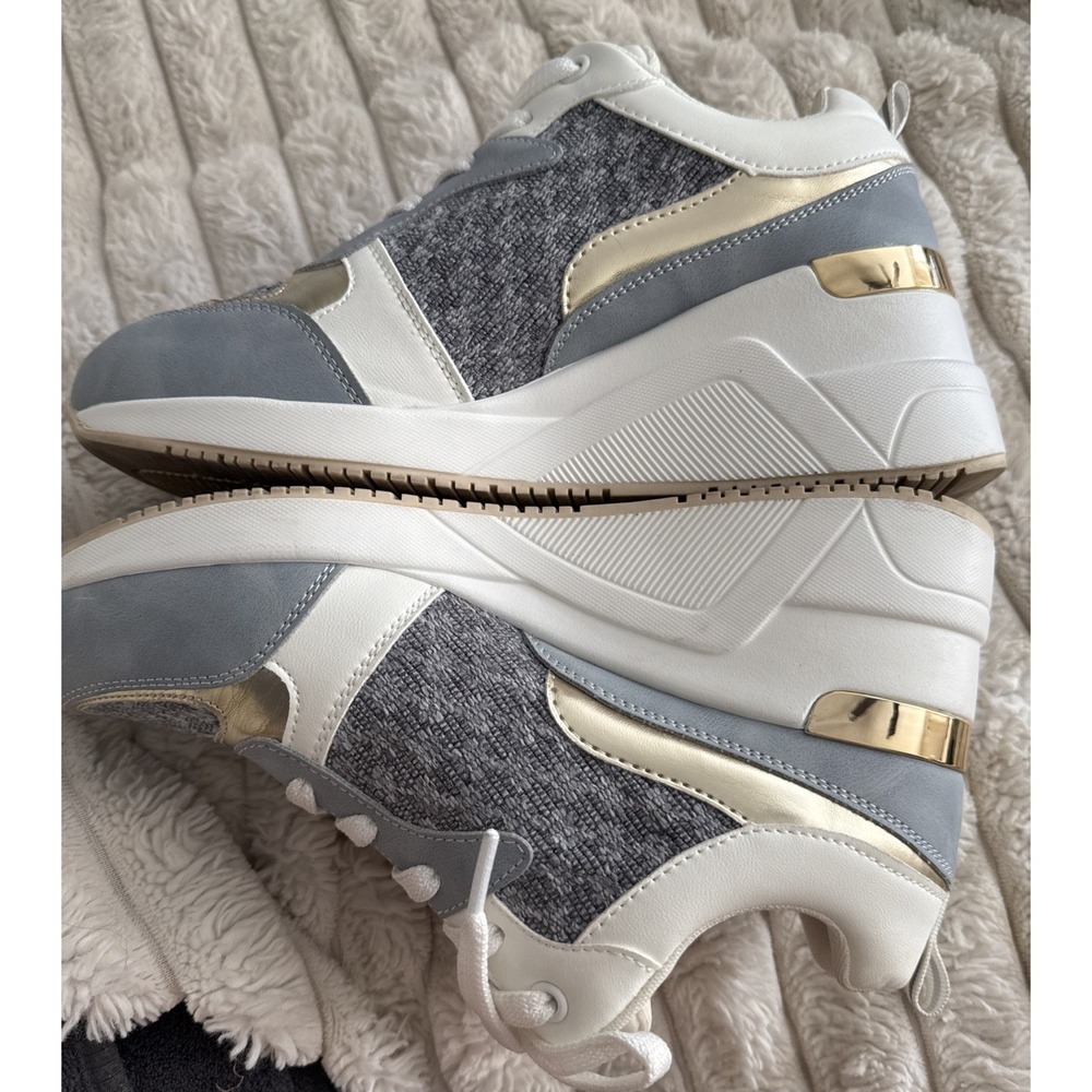 Women's Cestfini Blue Gold Wedges - Picture 5 of 8